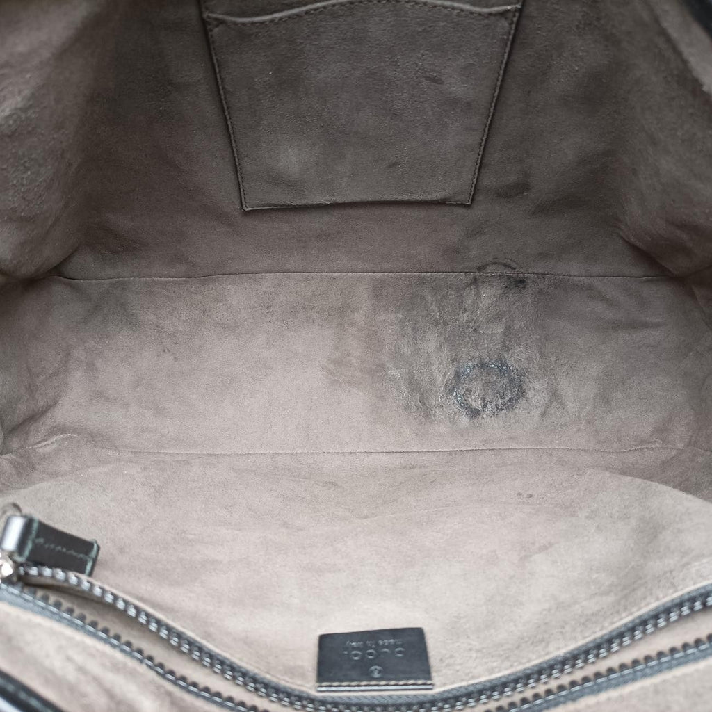 Gucci GG Plus Supreme Beige Black Canvas Leather Shoulder — view 9