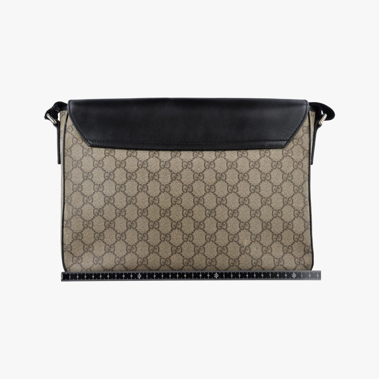 Gucci GG Plus Supreme Beige Black Canvas Leather Shoulder — view 2