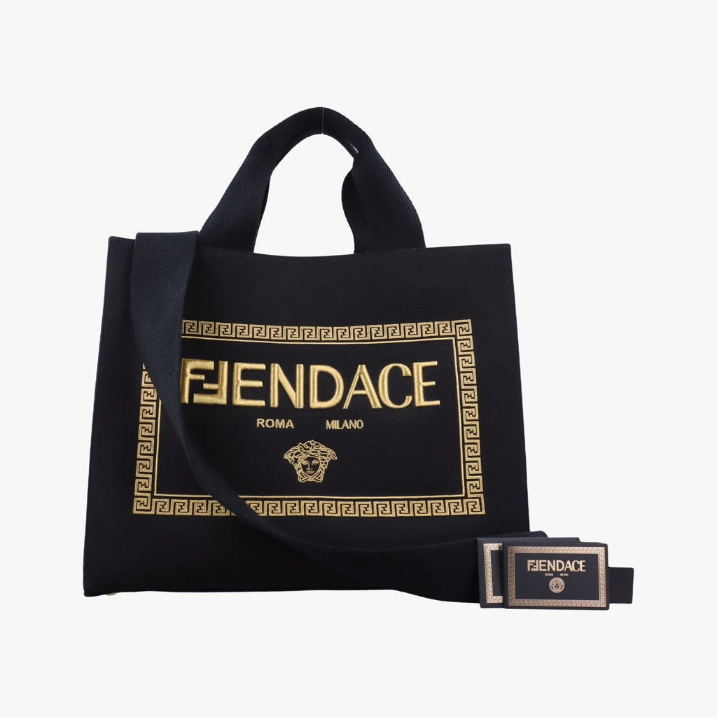 Fendi Sunshine Black Canvas Shoulder