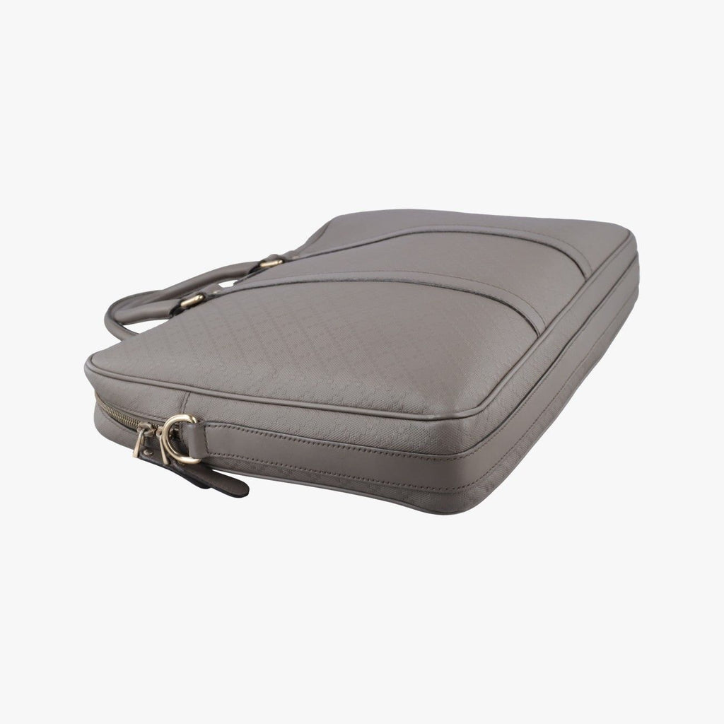 Gucci Diamante Gray Leather Handbag — view 5