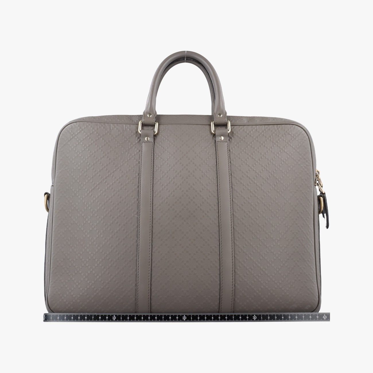 Gucci Diamante Gray Leather Handbag — view 2
