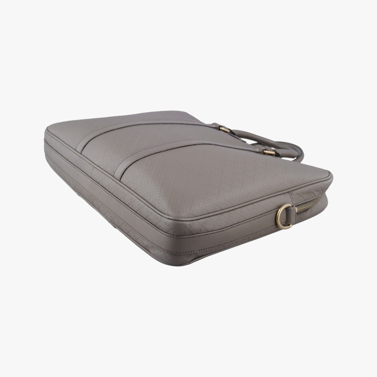 Gucci Diamante Gray Leather Handbag — view 4