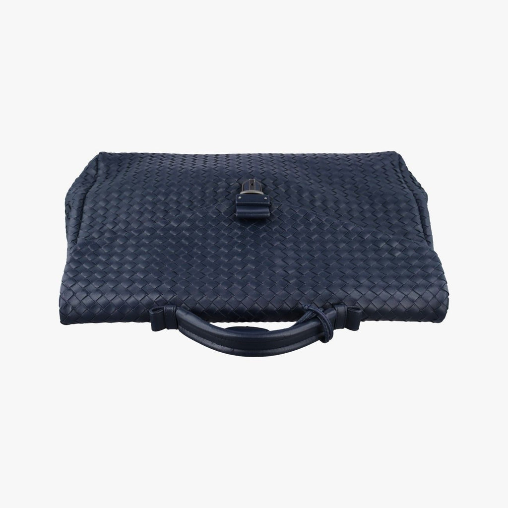Bottega Veneta Intrecciato Navy Lambskin Handbag — view 8