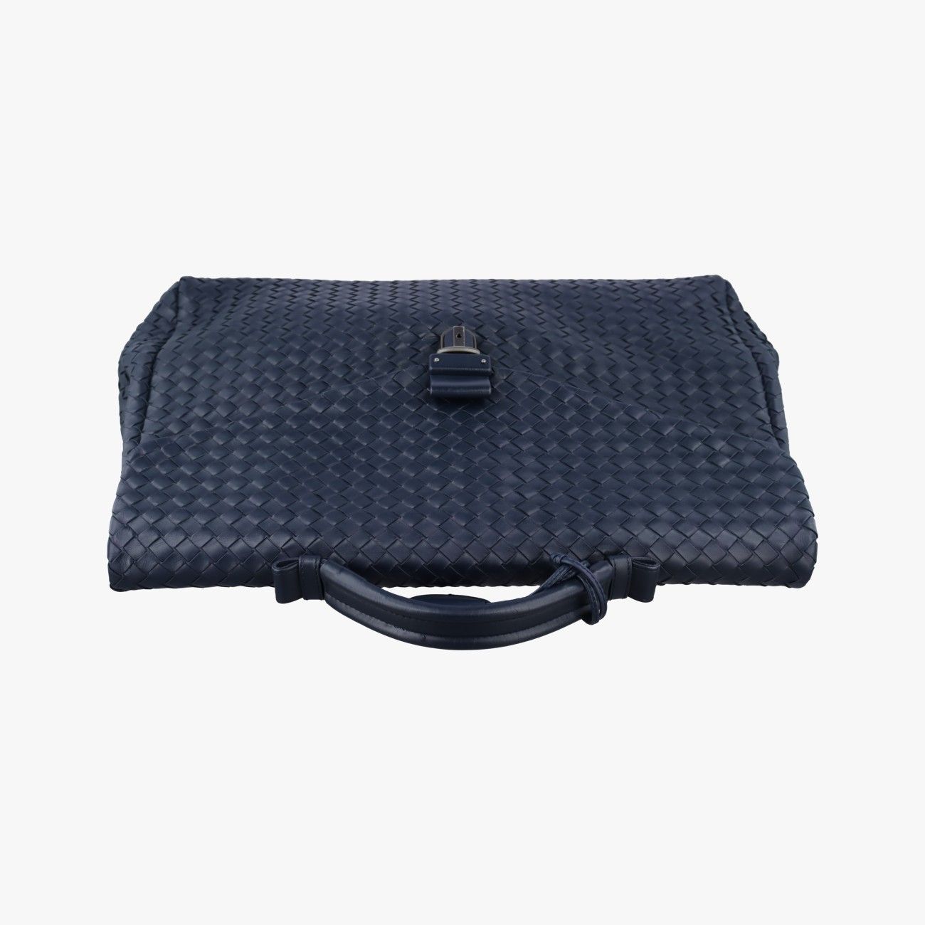 Bottega Veneta Intrecciato Navy Lambskin Handbag — view 8