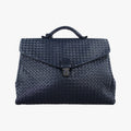 Bottega Veneta Intrecciato Navy Lambskin Handbag