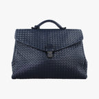 Bottega Veneta Intrecciato Navy Lambskin Handbag