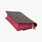 Louis Vuitton Flor Chain Monogram Brown Fuchsia Portefeuille Calf Leather — view 6