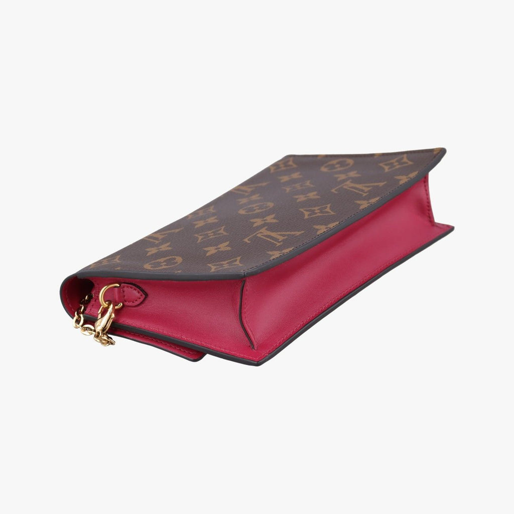 Louis Vuitton Flor Chain Monogram Brown Fuchsia Portefeuille Calf Leather — view 7