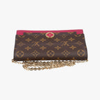 Louis Vuitton Flor Chain Monogram Brown Fuchsia Portefeuille Calf Leather — view 8