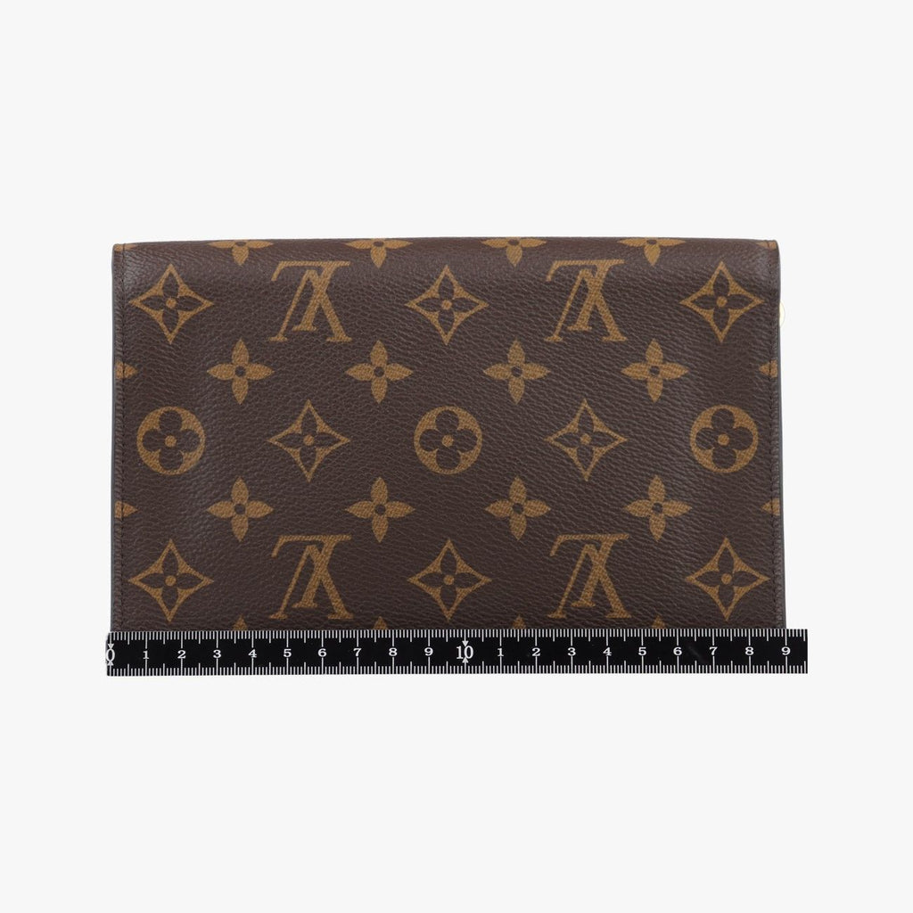 Louis Vuitton Flor Chain Monogram Brown Fuchsia Portefeuille Calf Leather — view 2
