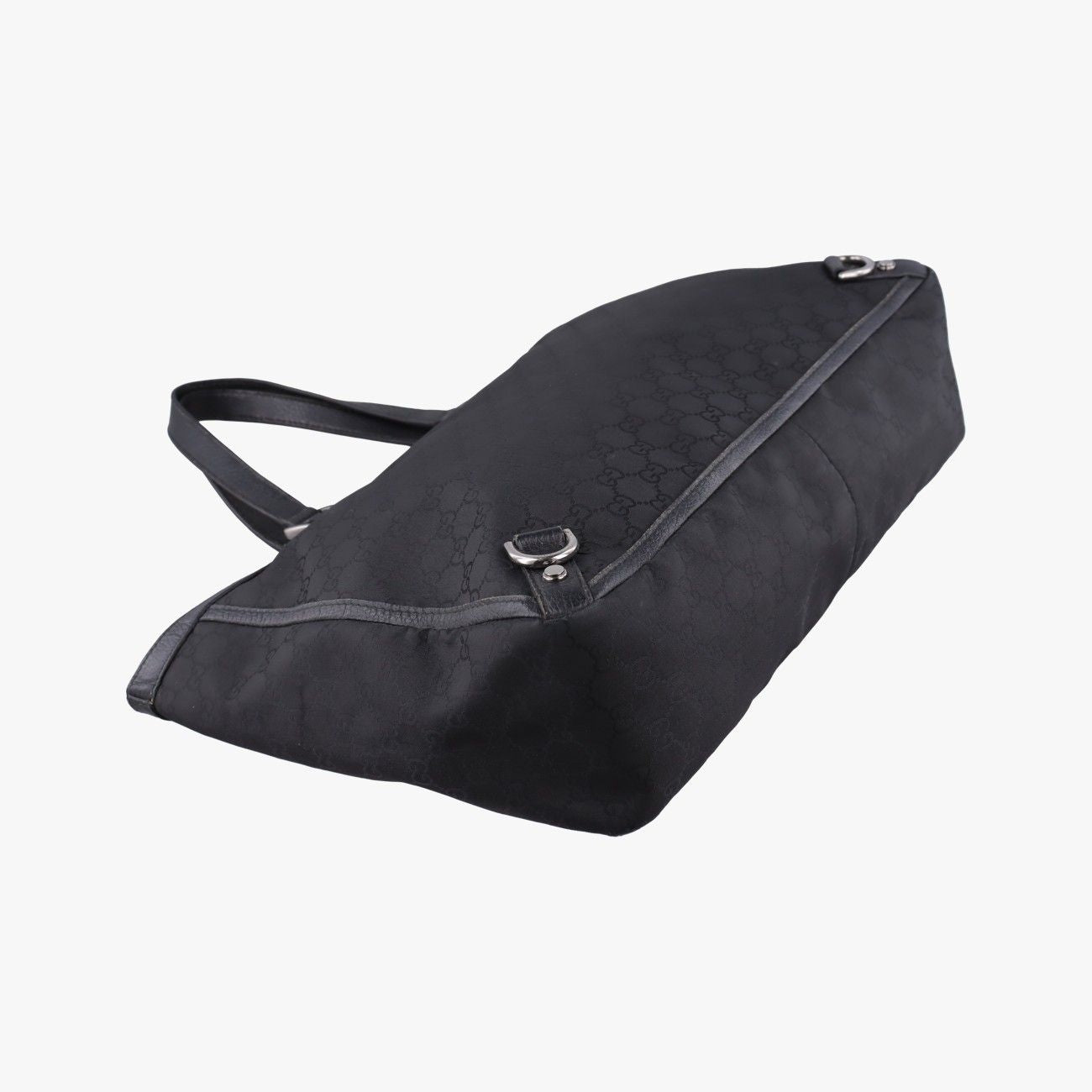 Gucci Abbey Black Canvas Leather Handbag — view 7