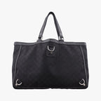 Gucci Abbey Black Canvas Leather Handbag