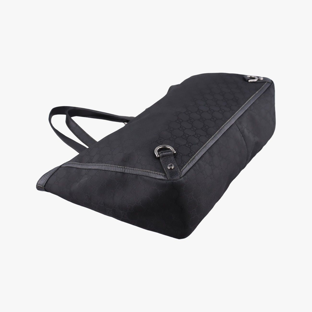 Gucci Abbey Black Canvas Leather Handbag — view 5