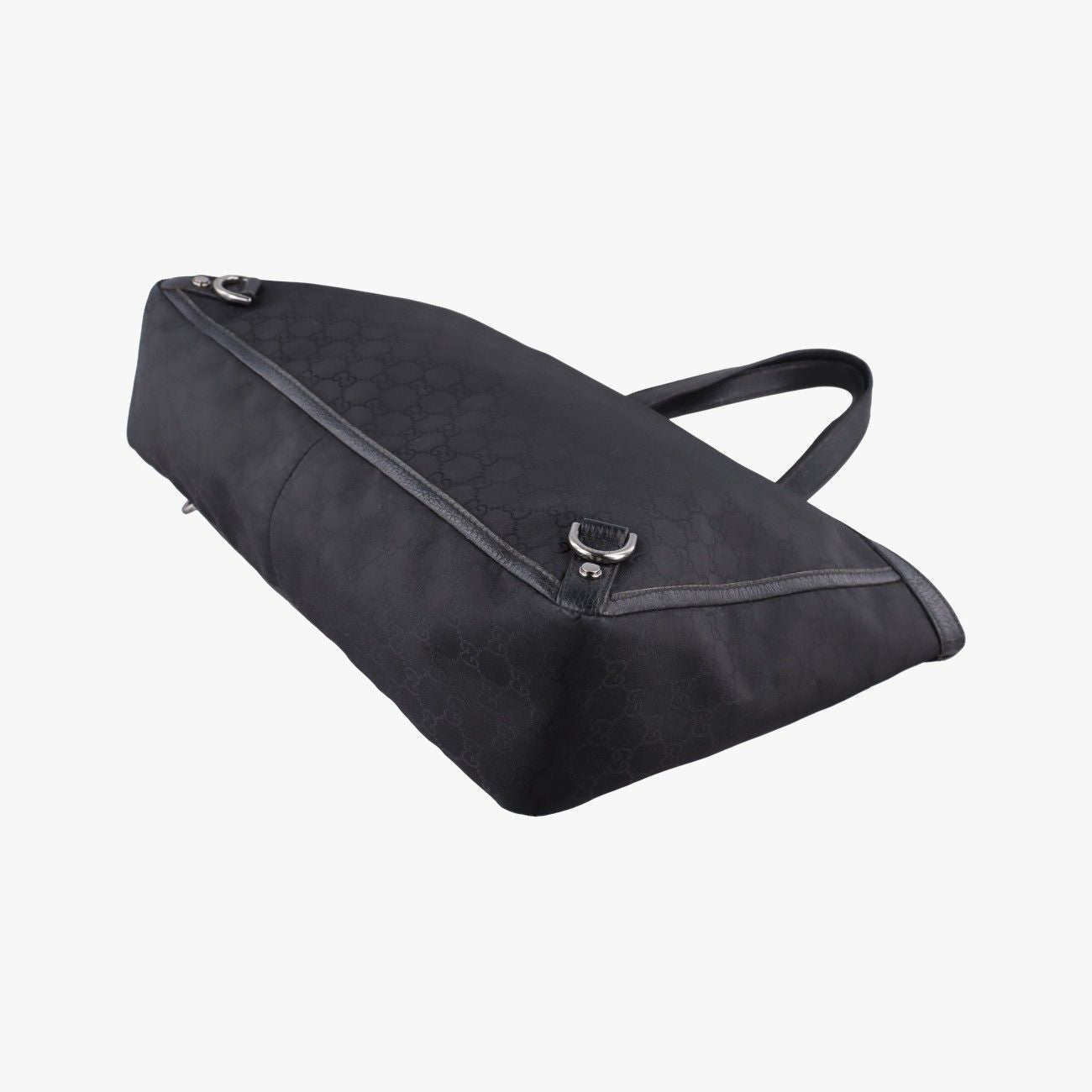 Gucci Abbey Black Canvas Leather Handbag — view 6