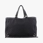 Gucci Abbey Black Canvas Leather Handbag — view 2