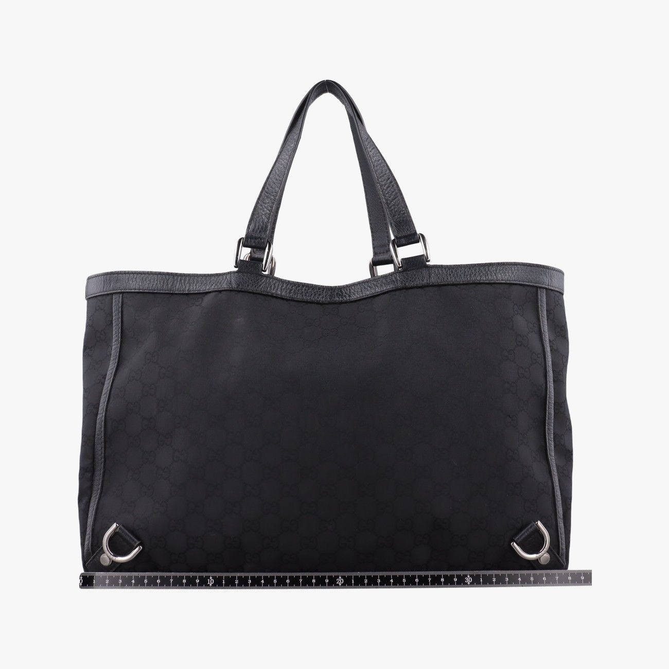 Gucci Abbey Black Canvas Leather Handbag — view 2
