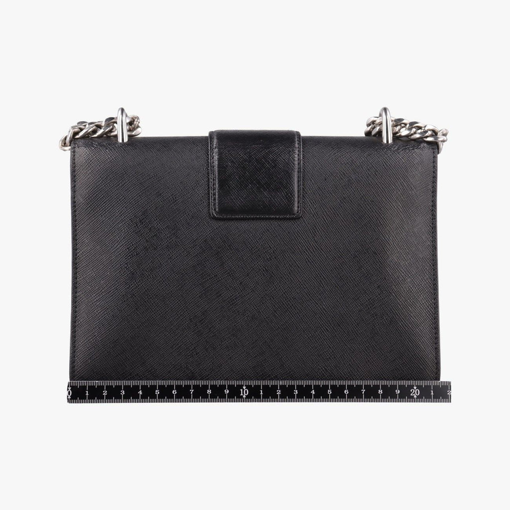 Prada Sound Rock Black Saffiano Leather Shoulder — view 2