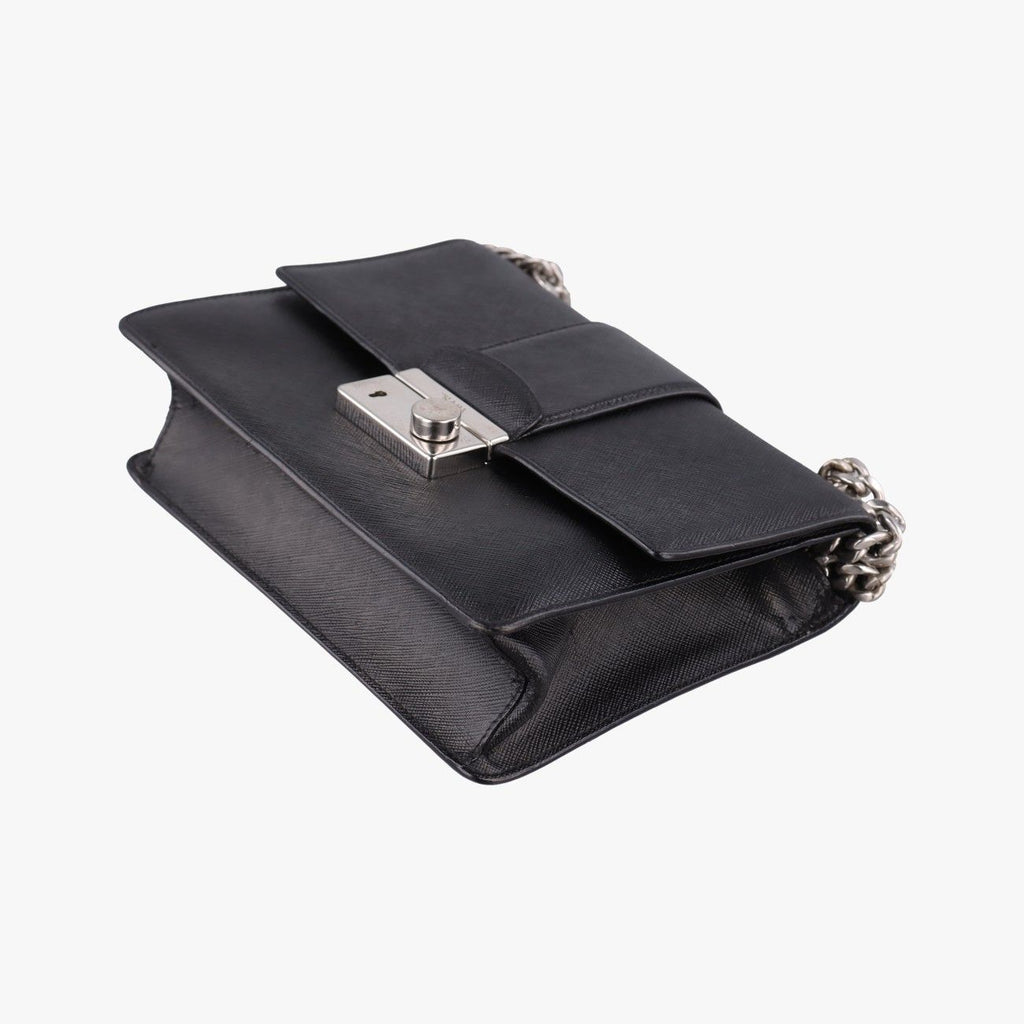 Prada Sound Rock Black Saffiano Leather Shoulder — view 4