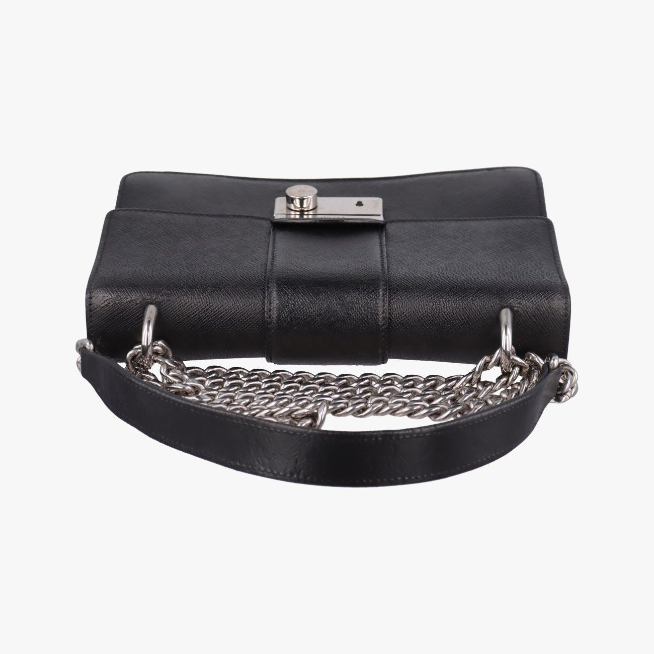 Prada Sound Rock Black Saffiano Leather Shoulder — view 8