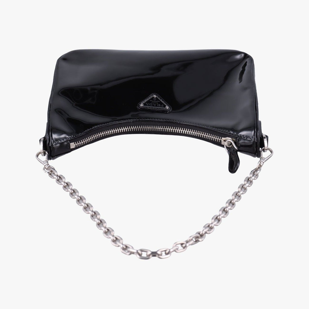 Prada Re Edition Black Patent Leather 7 Shoulder — view 8