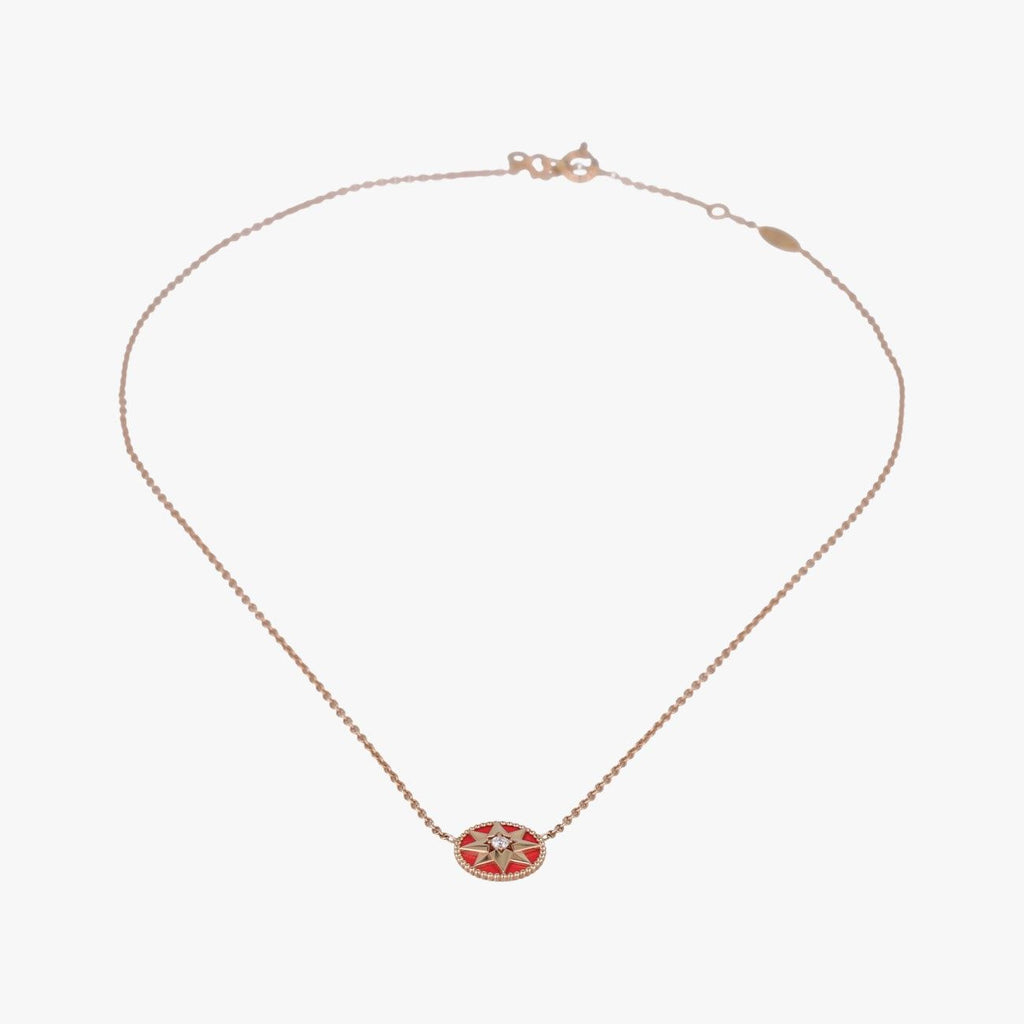 Dior Rose Des Vents Medallion Red Gold Necklace — view 3