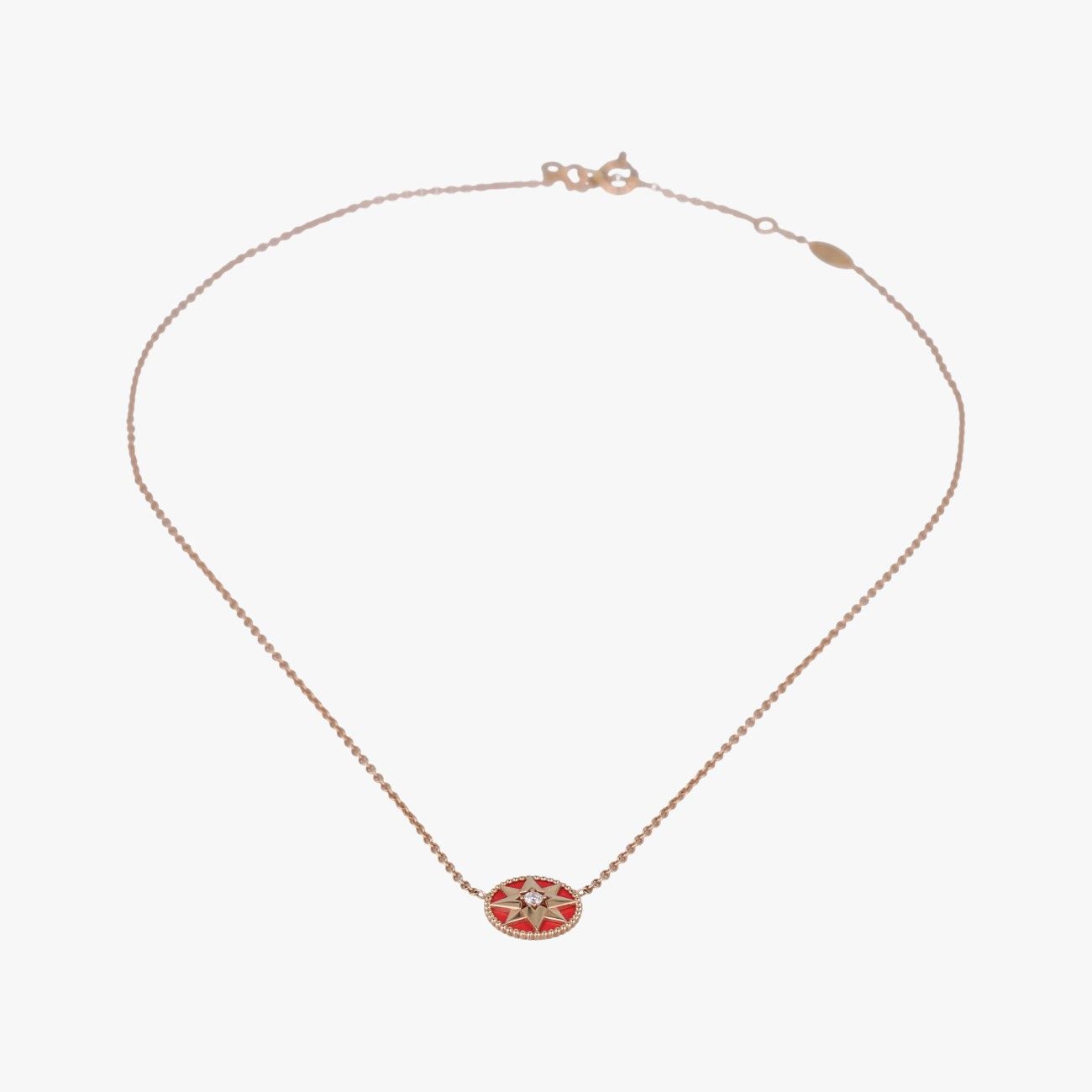 Dior Rose Des Vents Medallion Red Gold Necklace — view 3
