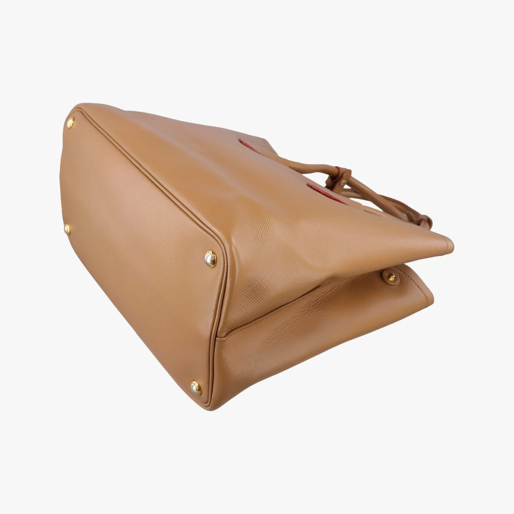Prada Double Cuir Camel Saffiano Leather Shoulder — view 6