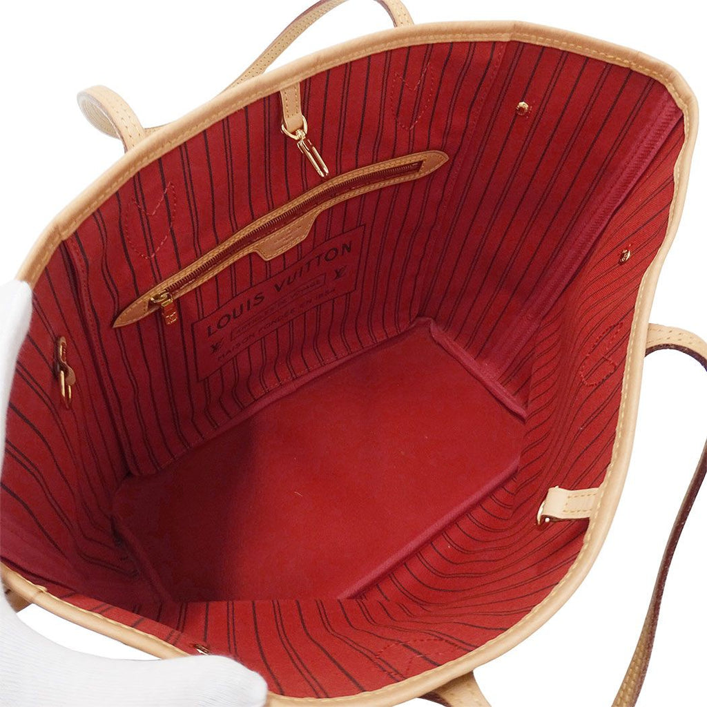 Louis Vuitton Tote Monogram Canvas Neverfull MM Cerise Red Brown Dedicated — view 6