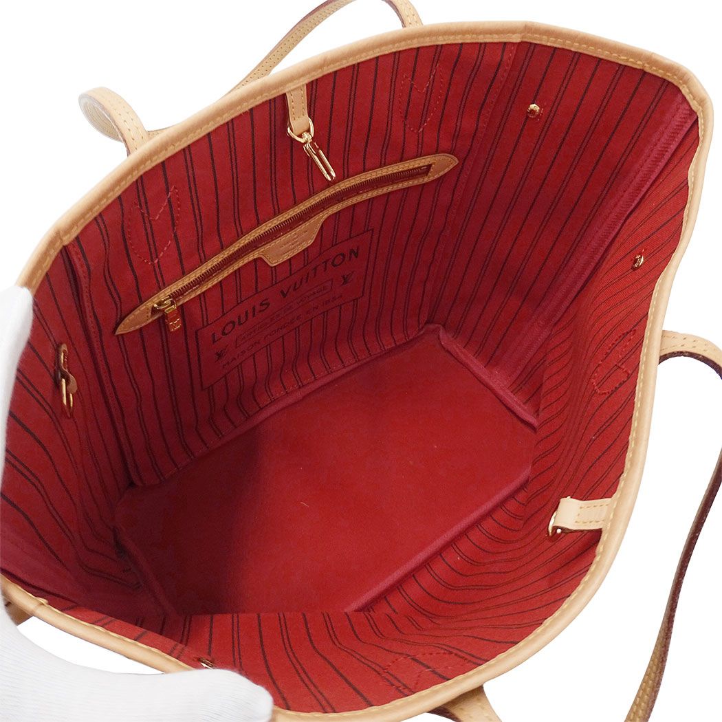 Louis Vuitton Tote Monogram Canvas Neverfull MM Cerise Red Brown Dedicated — view 6