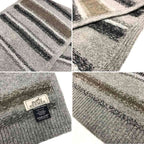 Hermes Knit Scarf Fade Stripe Wool Cashmere Gray Sweater — view 3