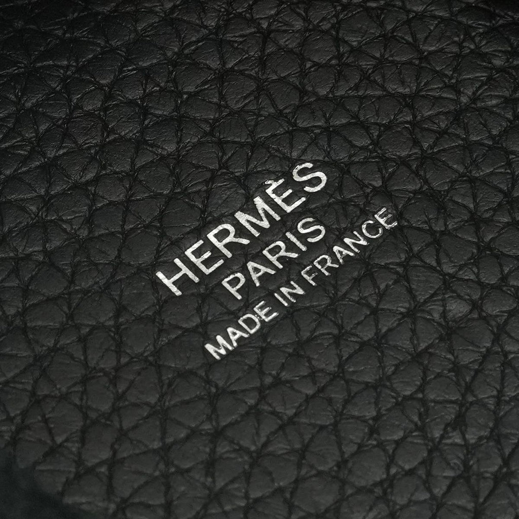 Hermes Picotin Lock PM 18 Tote Taurillon Clemence Noir Black Silver Handbag — view 7