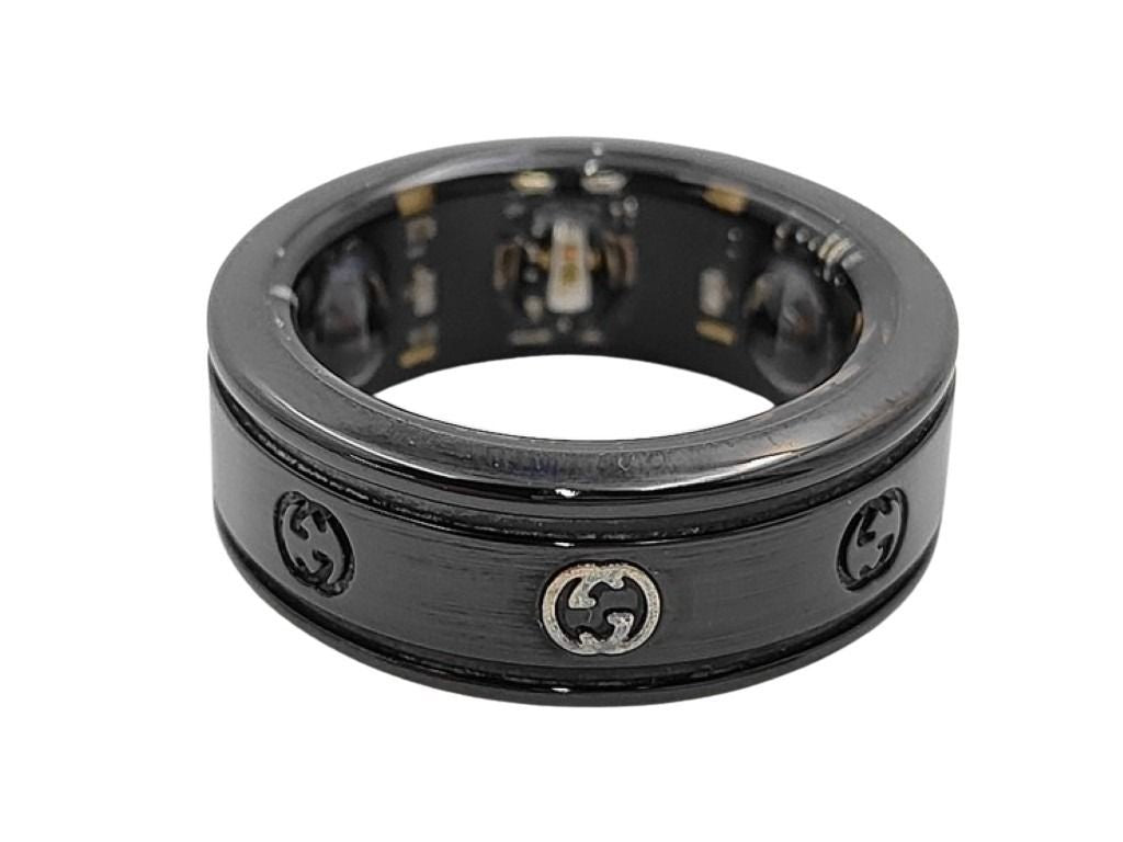 Gucci Ring Aura Interlocking Le1 Black Titanium Oura