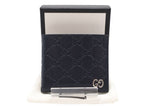 Gucci Bifold Wallet Guccissima Navy Leather Silver Wallet