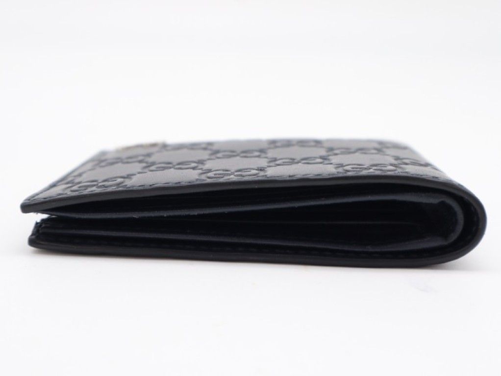 Gucci Bifold Wallet Guccissima Navy Leather Silver Wallet — view 6