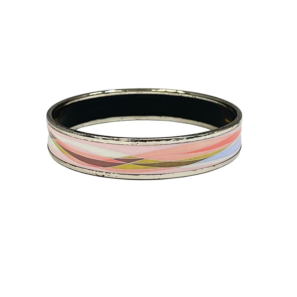 Hermes Bangle Emaillite Pink Silver Multi Bracelet — view 2
