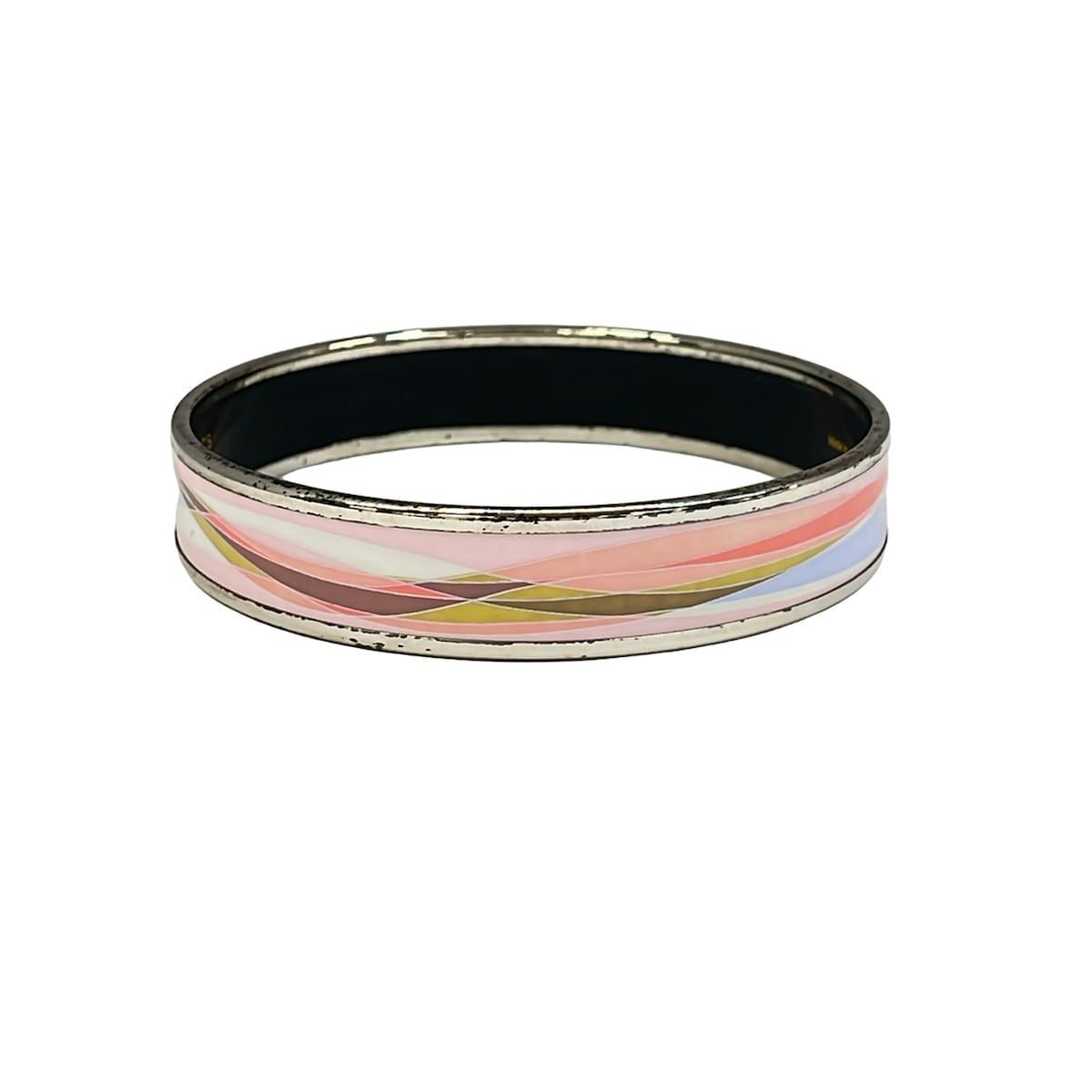 Hermes Bangle Emaillite Pink Silver Multi Bracelet — view 2