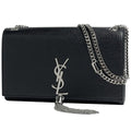 Saint Laurent Kate Monogram Chain Shoulder Bag Leather Black