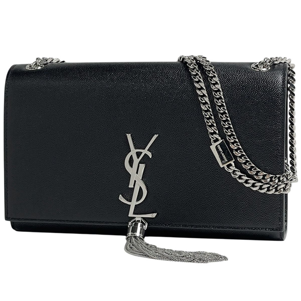 Saint Laurent Kate Monogram Chain Shoulder Bag Leather Black