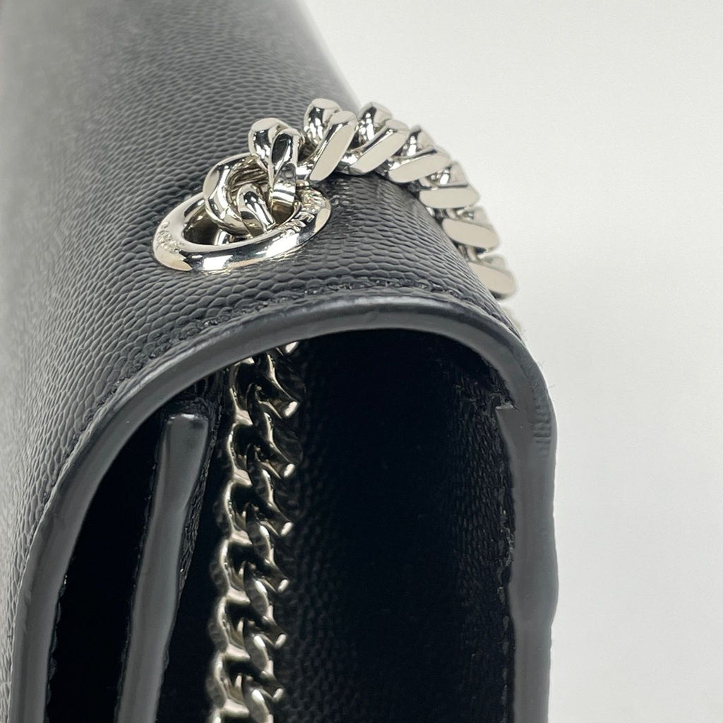 Saint Laurent Kate Monogram Chain Shoulder Bag Leather Black — view 4