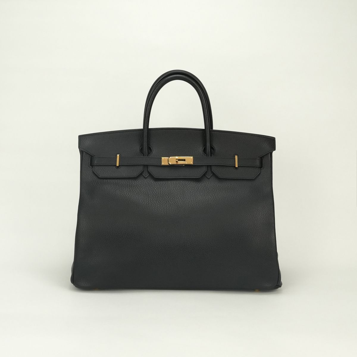 Hermes Birkin 40 Tote Ardennes Noir Black Gold