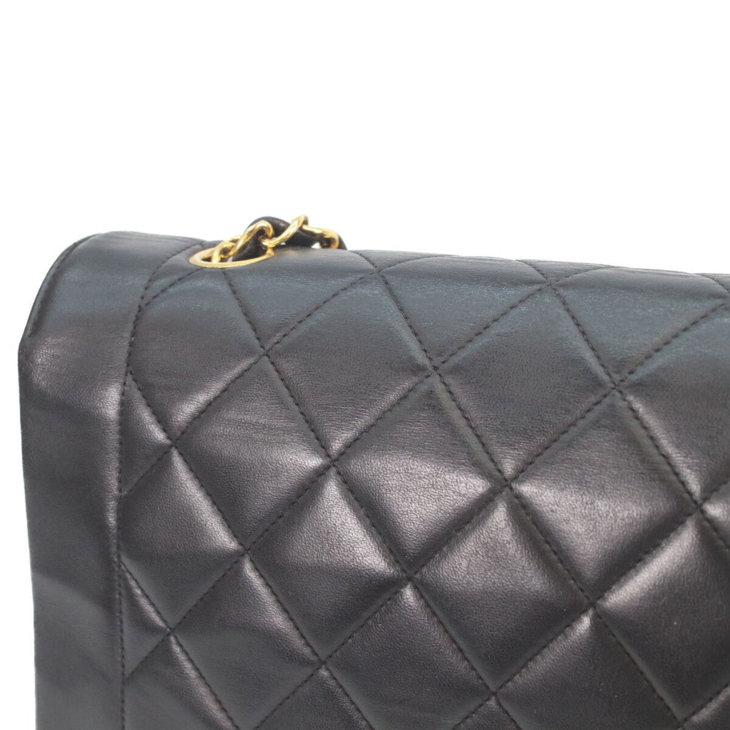 Chanel Black Lambskin Gold Diana 25 Shoulder — view 7