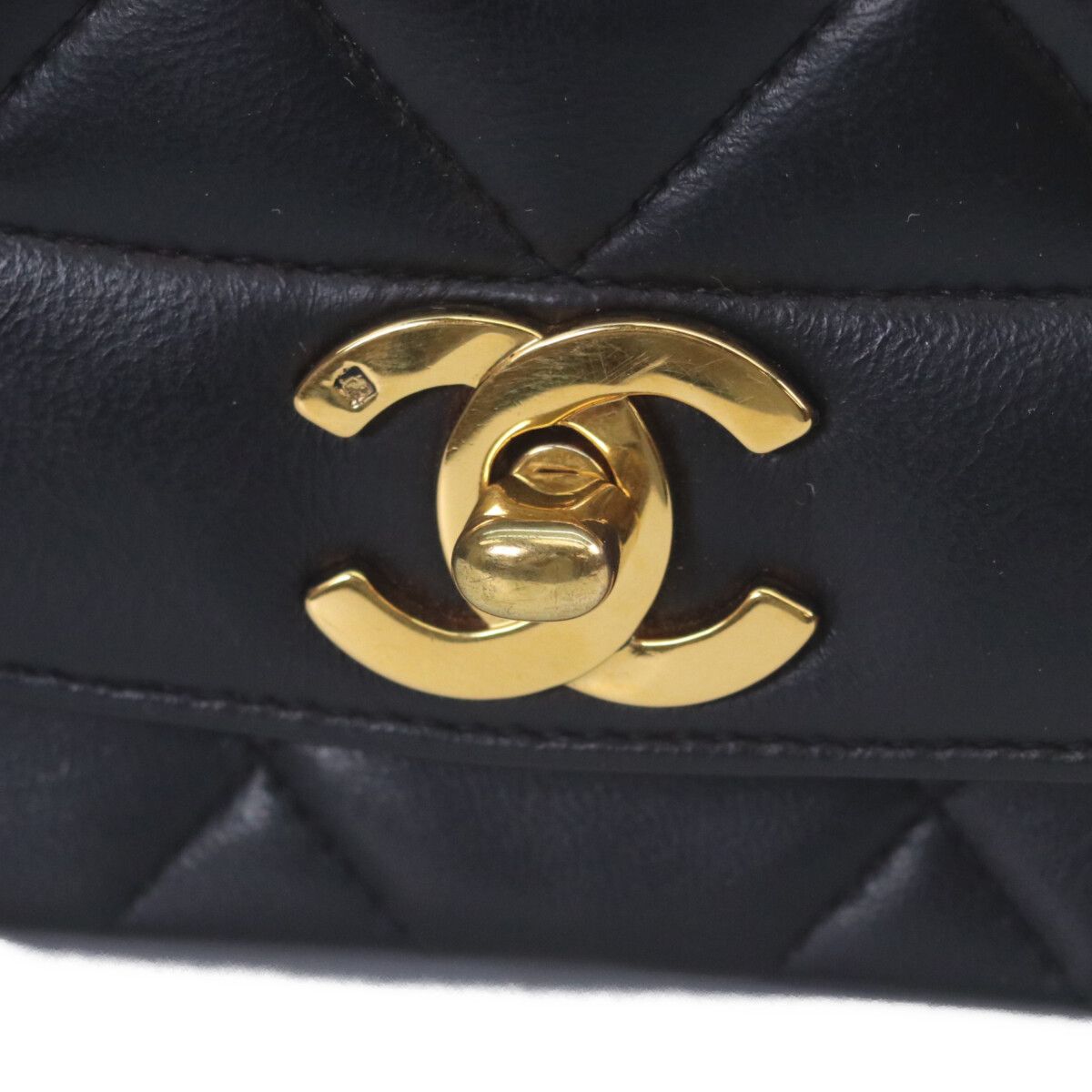 Chanel Black Lambskin Gold Diana 25 Shoulder — view 6