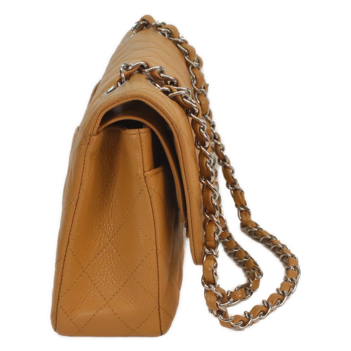 Chanel Beige Caviar Silver Quilted 25 Shoulder — view 4