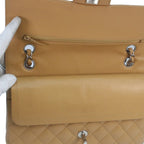 Chanel Beige Caviar Silver Quilted 25 Shoulder — view 7