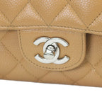Chanel Beige Caviar Silver Quilted 25 Shoulder — view 6