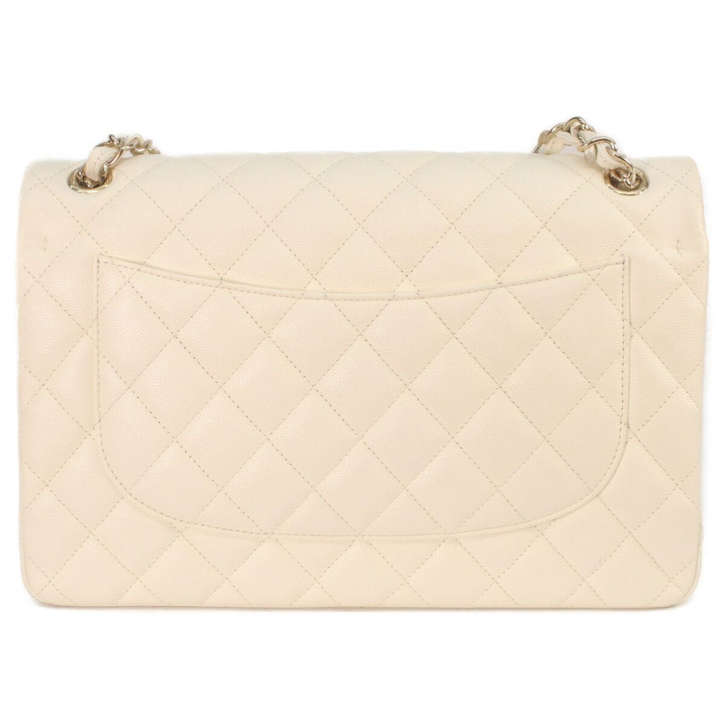 Chanel Ivory Caviar Gold Double Flap Maxi Quilted 30 — view 5