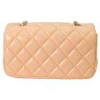 Chanel Apricot Beige Mini Quilted 17 Shoulder — view 3