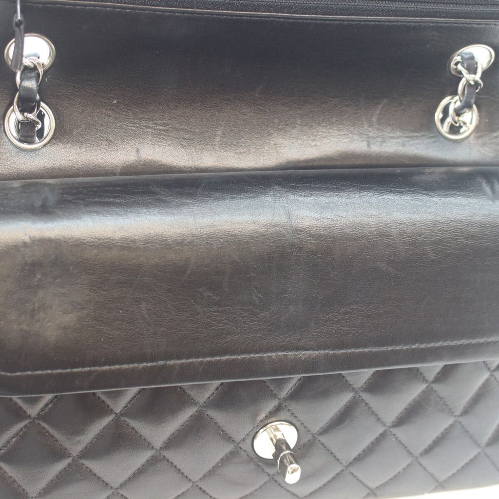 Chanel Black Lamb Silver Quilted 25 Shoulder — view 8