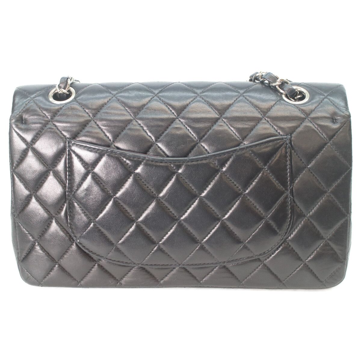Chanel Black Lamb Silver Quilted 25 Shoulder — view 3