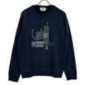Hermes Navy Leather Patch Sweatshirt